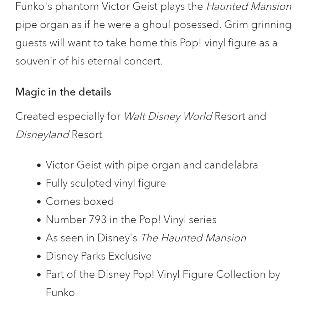 Disney Park Exclusive Victor Giest # 793 Funko Pop, New - Picture 4 of 5